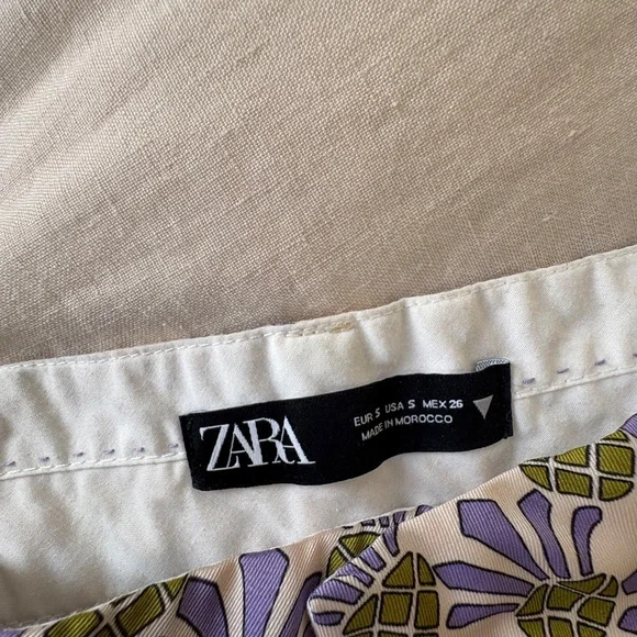 Zara purple and green flowy pants - Picture 2 of 3